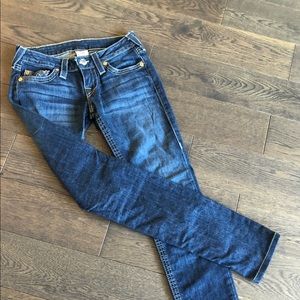 True Religion blue jeans, never worn, size 25